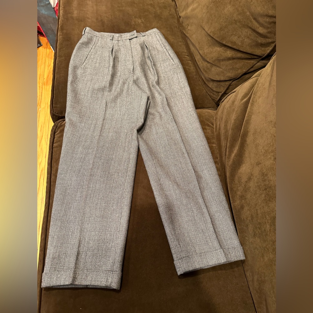 Giorgio Sant Angelo Vintage Gray  Pleated Front Lined Crease Front & Bac…